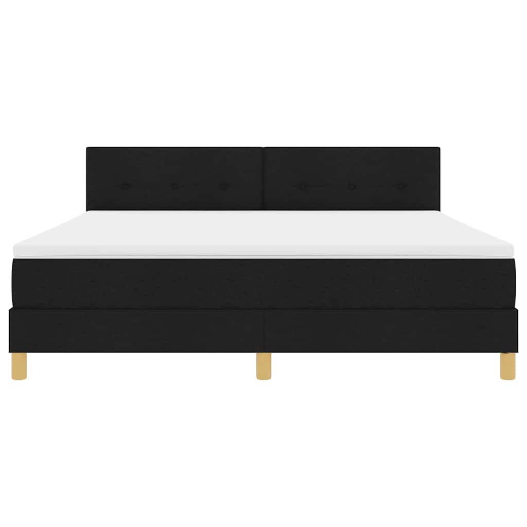 Κρεβάτι με ελατήρια με στρώμα Μαύρο 180 x 200 cm ύφασμα - Pakobazaar