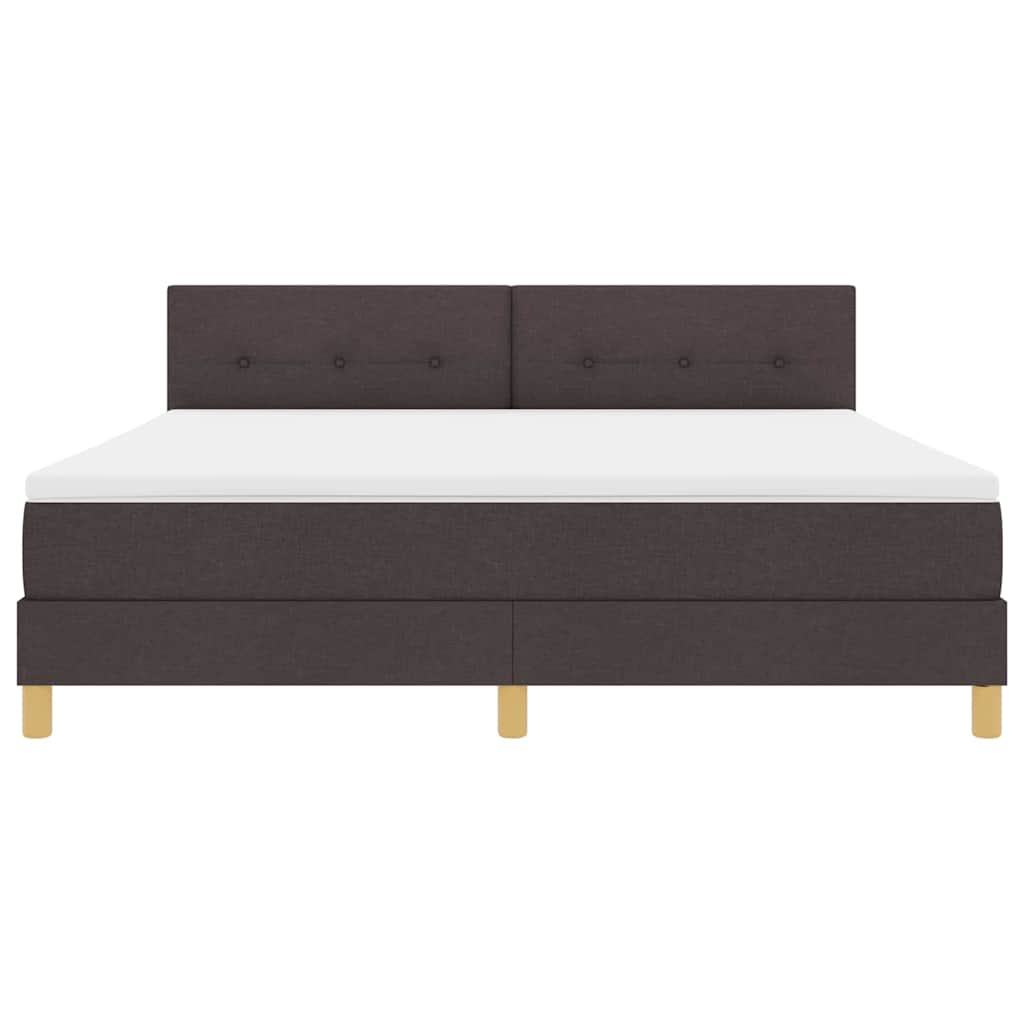 Κρεβάτι με ελατήρια με μαξιλάρι Σκούρο Καφέ 180 x 200 cm ύφασμα