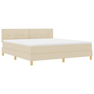 Κρεβάτι με ελατήρια με στρώμα Κρεμ 180 x 200 cm ύφασμα - Pakobazaar