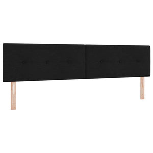 Κρεβάτι με ελατήρια με μαξιλάρι Μαύρο 200 x 200 cm ύφασμα - Pakobazaar