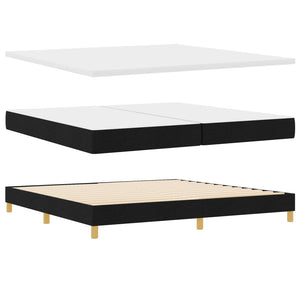 Κρεβάτι με ελατήρια με μαξιλάρι Μαύρο 200 x 200 cm ύφασμα - Pakobazaar