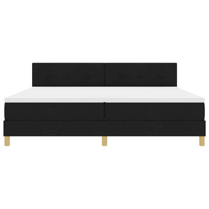 Κρεβάτι με ελατήρια με μαξιλάρι Μαύρο 200 x 200 cm ύφασμα - Pakobazaar