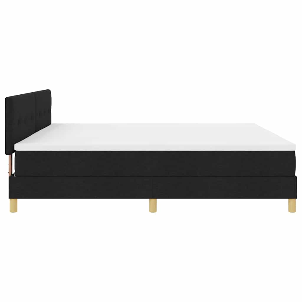 Κρεβάτι με ελατήρια με μαξιλάρι Μαύρο 200 x 200 cm ύφασμα - Pakobazaar