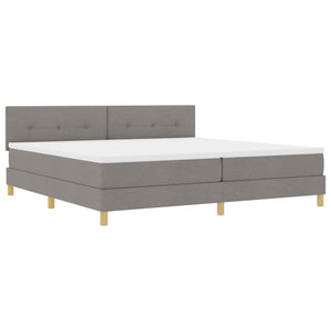Κρεβάτι με ελατήρια με στρώμα Taupe 200 x 200 cm ύφασμα - Pakobazaar