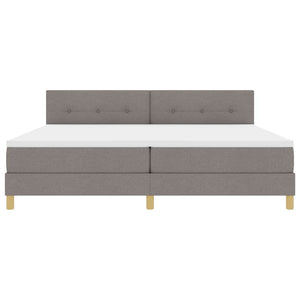 Κρεβάτι με ελατήρια με στρώμα Taupe 200 x 200 cm ύφασμα - Pakobazaar