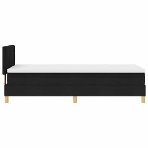 Κρεβάτι με ελατήρια με στρώμα Μαύρο 80 x 200 cm ύφασμα - Pakobazaar