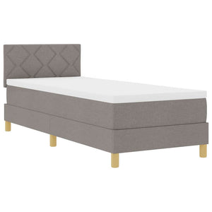 Κρεβάτι με ελατήρια με στρώμα Taupe 80 x 200 cm ύφασμα - Pakobazaar