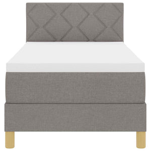 Κρεβάτι με ελατήρια με στρώμα Taupe 80 x 200 cm ύφασμα - Pakobazaar
