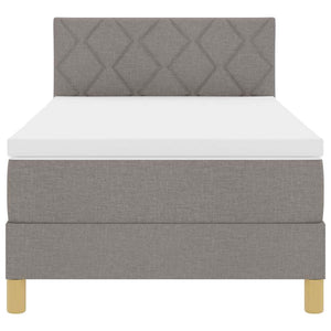 Κρεβάτι με ελατήρια με μαξιλάρι Taupe 100 x 200 cm ύφασμα