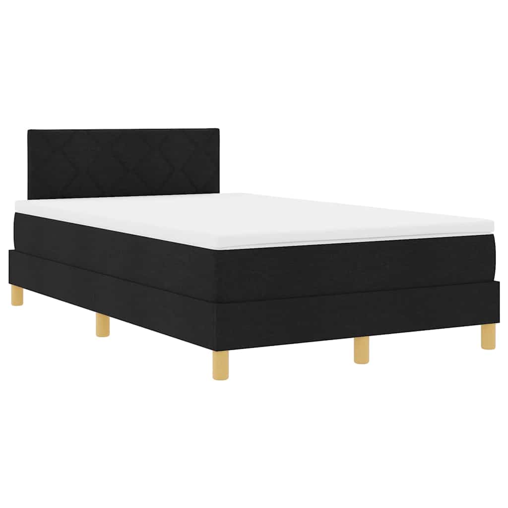 Κρεβάτι με ελατήρια με στρώμα Μαύρο 120 x 190 cm ύφασμα - Pakobazaar
