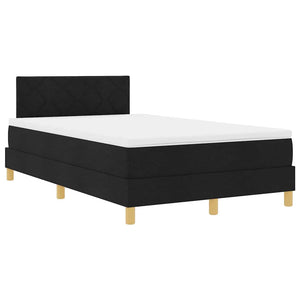 Κρεβάτι με ελατήρια με στρώμα Μαύρο 120 x 190 cm ύφασμα - Pakobazaar