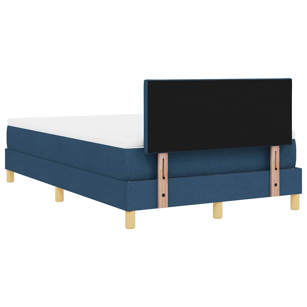 Κρεβάτι με ελατήρια με στρώμα Μπλε 120 x 200 cm ύφασμα - Pakobazaar