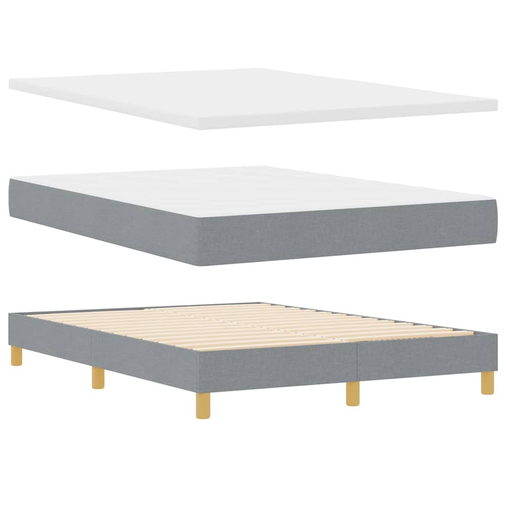 Κρεβάτι με ελατήρια Ανοιχτό γκρι 140 x 190 cm ύφασμα - Pakobazaar