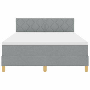 Κρεβάτι με ελατήρια Ανοιχτό γκρι 140 x 190 cm ύφασμα - Pakobazaar