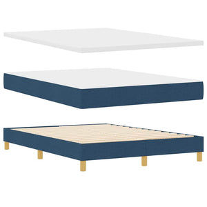 Κρεβάτι με ελατήρια με μαξιλάρι Μπλε 140 x 190 cm ύφασμα - Pakobazaar