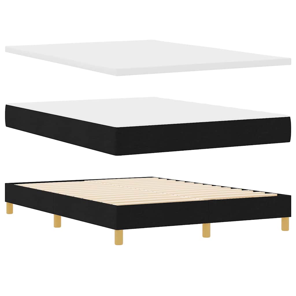 Κρεβάτι με ελατήρια με μαξιλάρι Μαύρο 140 x 200 cm ύφασμα - Pakobazaar