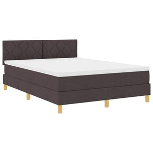 Κρεβάτι με ελατήρια με μαξιλάρι Σκούρο Καφέ 140 x 200 cm ύφασμα - Pakobazaar