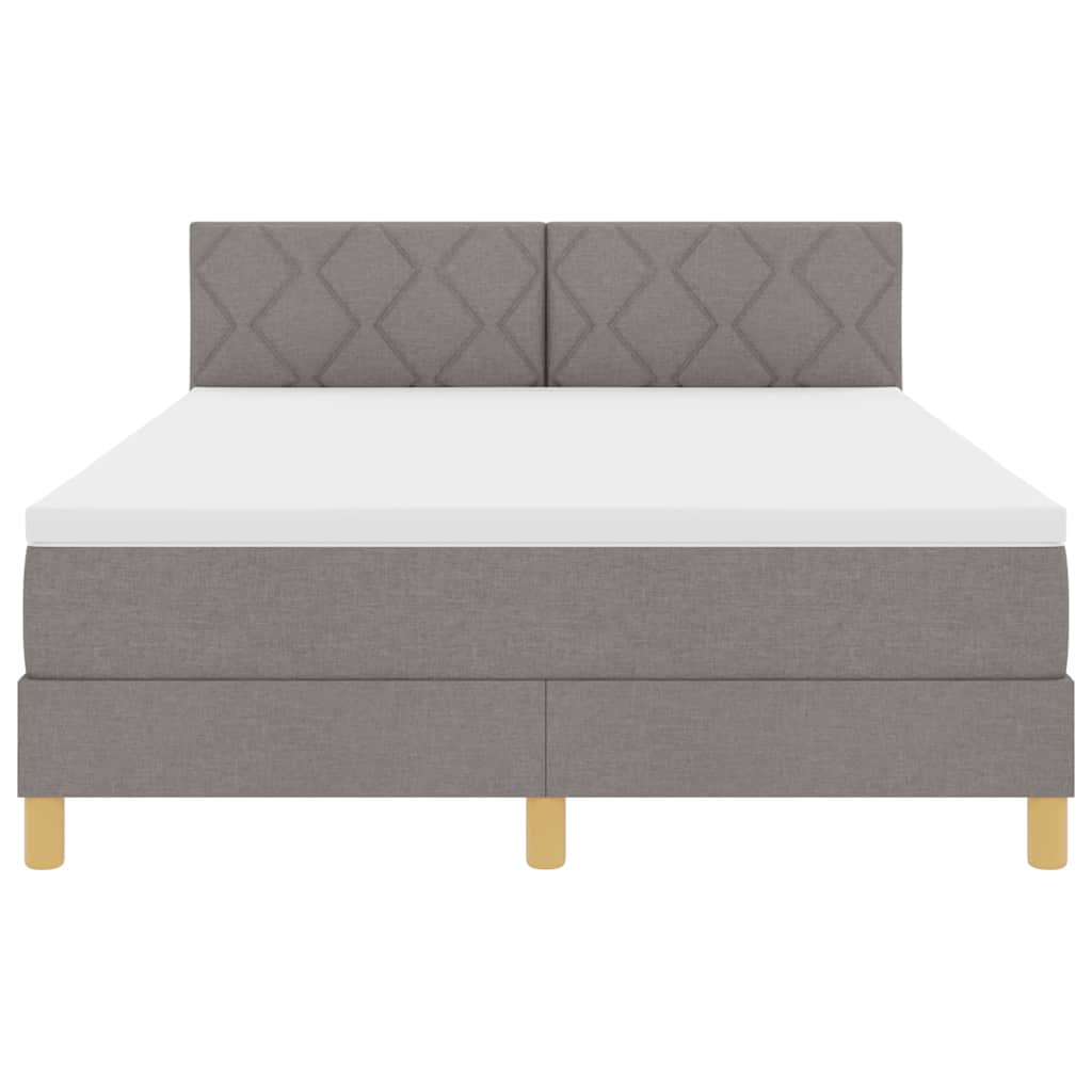 Κρεβάτι με ελατήρια με μαξιλάρι Taupe 140 x 200 cm ύφασμα - Pakobazaar
