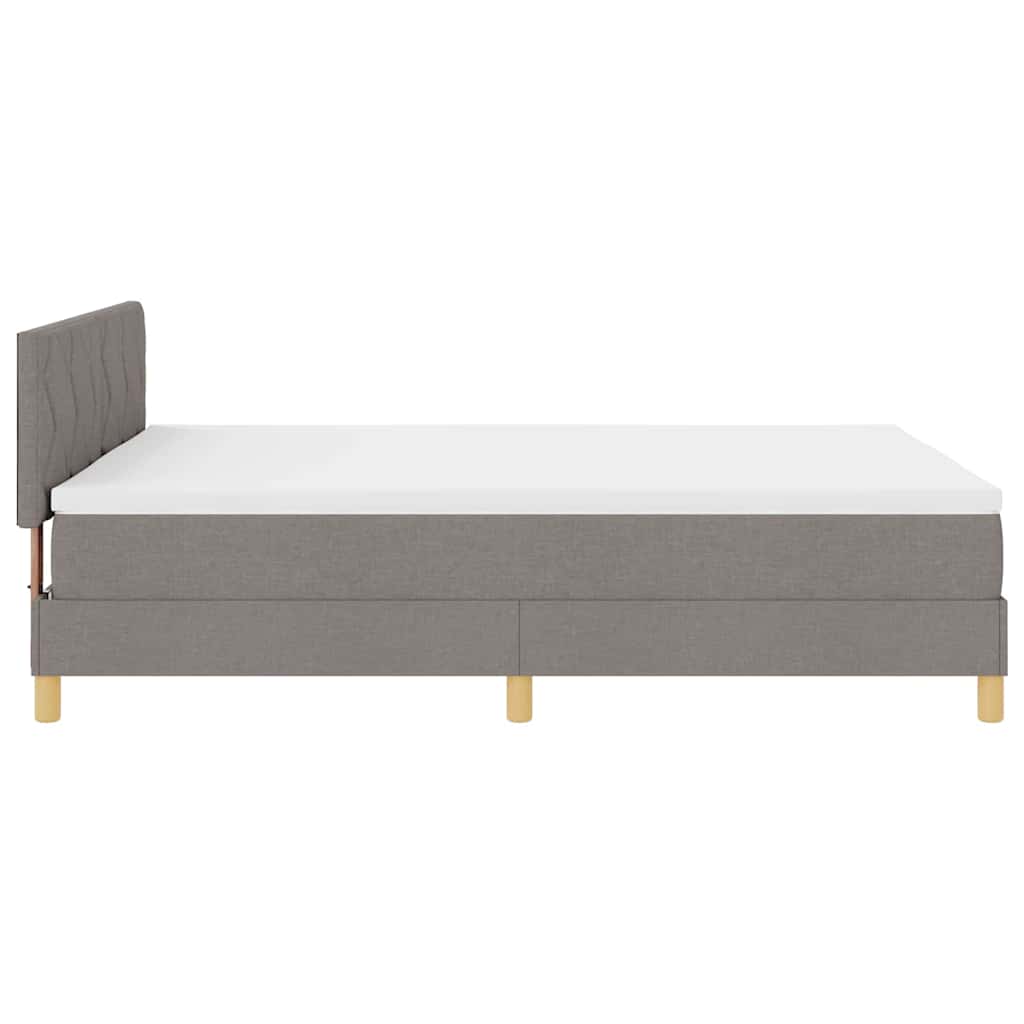 Κρεβάτι με ελατήρια με μαξιλάρι Taupe 140 x 200 cm ύφασμα - Pakobazaar