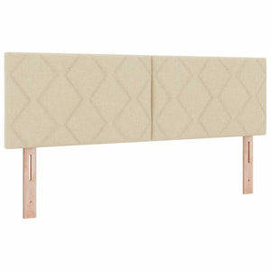 Κρεβάτι με ελατήρια με μαξιλάρι Κρεμ 140 x 200 cm ύφασμα - Pakobazaar