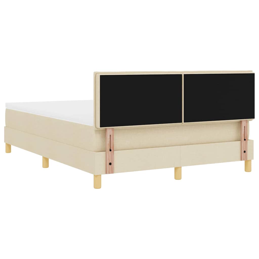Κρεβάτι με ελατήρια με μαξιλάρι Κρεμ 140 x 200 cm ύφασμα - Pakobazaar