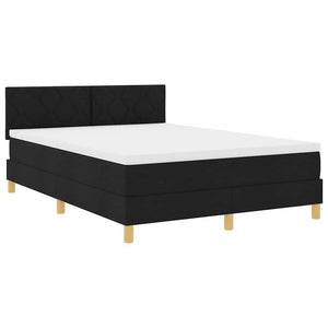 Κρεβάτι με ελατήρια με μαξιλάρι Μαύρο 160 x 200 cm ύφασμα - Pakobazaar