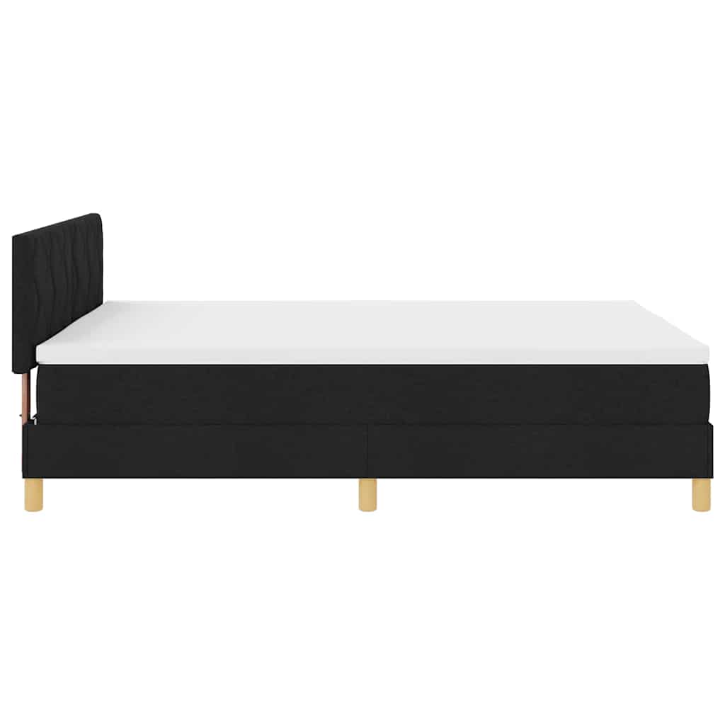 Κρεβάτι με ελατήρια με μαξιλάρι Μαύρο 160 x 200 cm ύφασμα - Pakobazaar