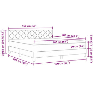 Κρεβάτι με ελατήρια με μαξιλάρι Μαύρο 160 x 200 cm ύφασμα - Pakobazaar