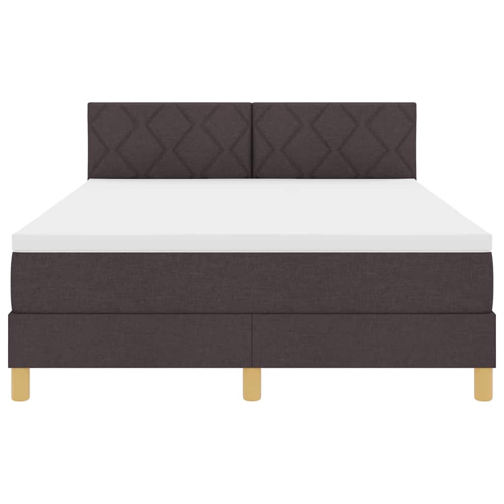 Κρεβάτι με ελατήρια με μαξιλάρι Σκούρο Καφέ 160 x 200 cm ύφασμα - Pakobazaar
