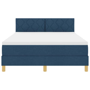Κρεβάτι με ελατήρια με μαξιλάρι Μπλε 160 x 200 cm ύφασμα - Pakobazaar