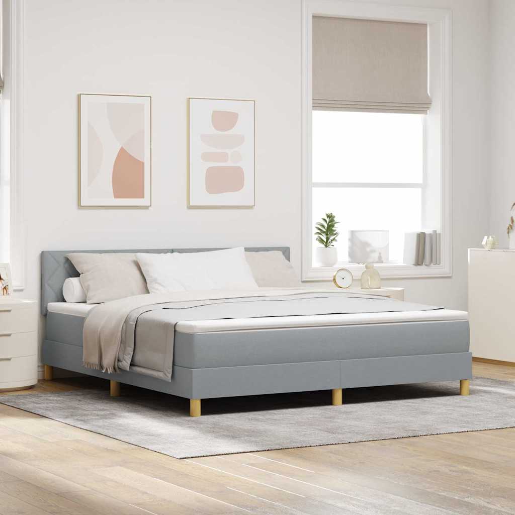 Κρεβάτι με ελατήρια Ανοιχτό γκρι 180 x 200 cm ύφασμα - Pakobazaar