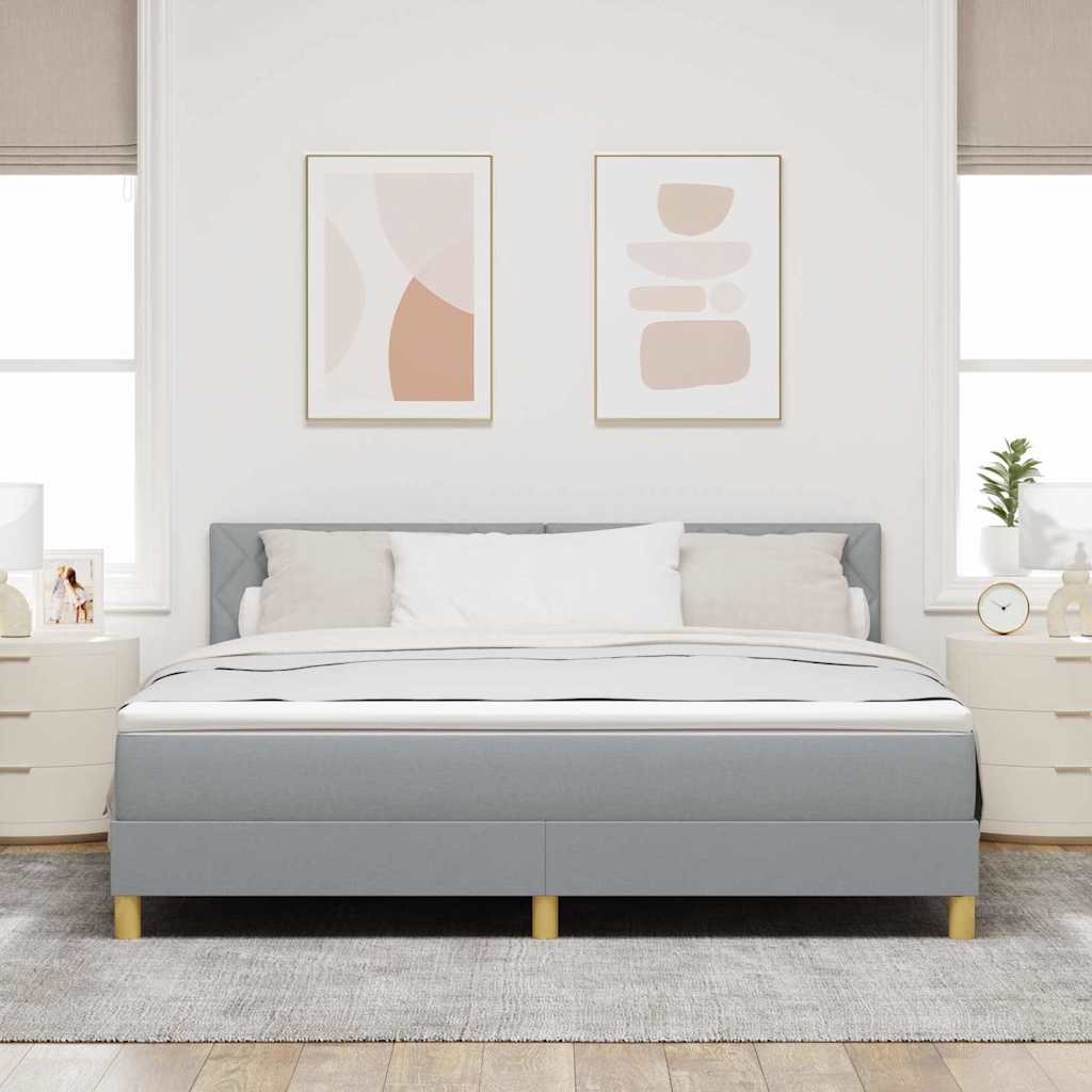 Κρεβάτι με ελατήρια Ανοιχτό γκρι 180 x 200 cm ύφασμα - Pakobazaar