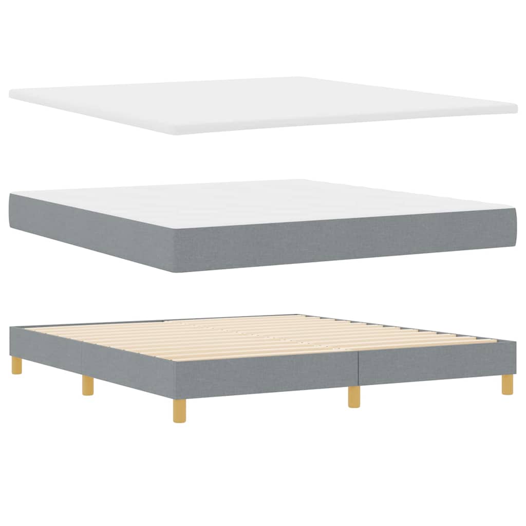 Κρεβάτι με ελατήρια Ανοιχτό γκρι 180 x 200 cm ύφασμα - Pakobazaar