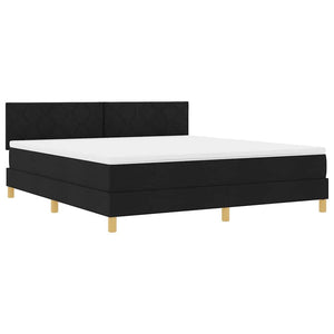 Κρεβάτι με ελατήρια με μαξιλάρι Μαύρο 180 x 200 cm ύφασμα - Pakobazaar