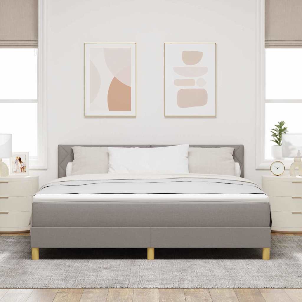 Κρεβάτι με ελατήρια με μαξιλάρι Taupe 180 x 200 cm ύφασμα - Pakobazaar