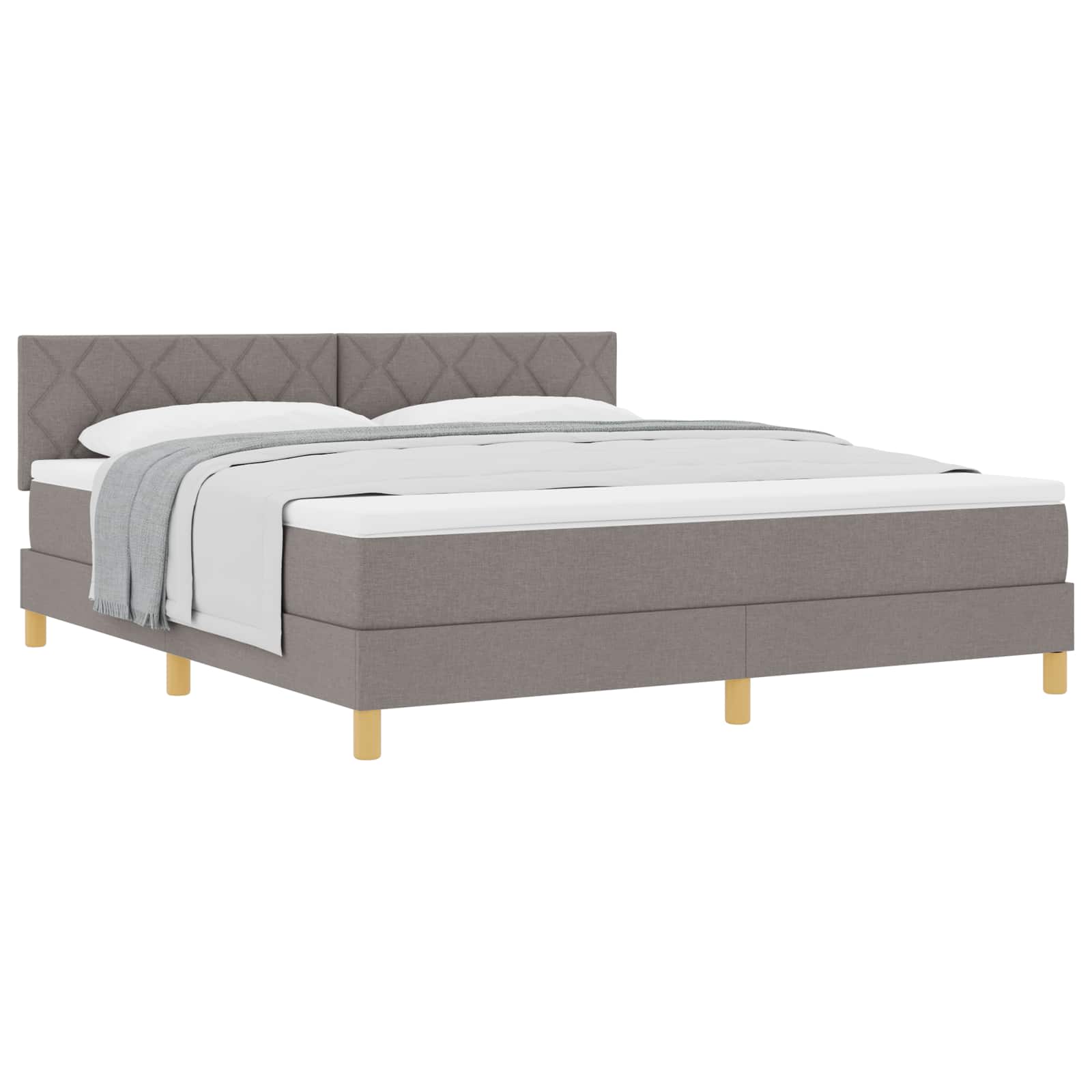 Κρεβάτι με ελατήρια με μαξιλάρι Taupe 180 x 200 cm ύφασμα - Pakobazaar