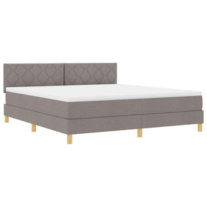 Κρεβάτι με ελατήρια με μαξιλάρι Taupe 180 x 200 cm ύφασμα - Pakobazaar
