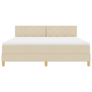 Κρεβάτι με ελατήρια με μαξιλάρι Κρεμ 180 x 200 cm ύφασμα - Pakobazaar