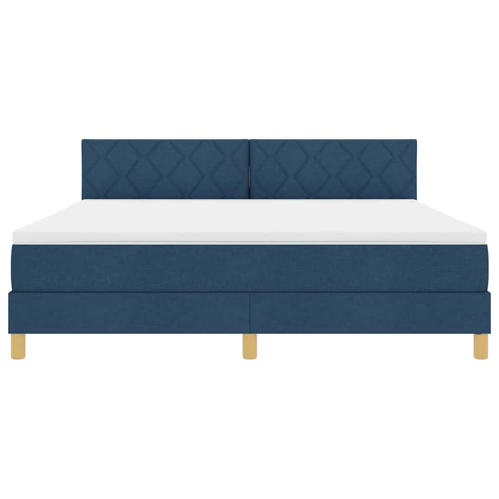 Κρεβάτι με ελατήρια με μαξιλάρι Μπλε 180 x 200 cm ύφασμα - Pakobazaar