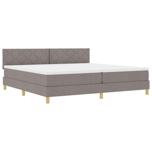 Κρεβάτι με ελατήρια με μαξιλάρι Taupe 200 x 200 cm ύφασμα - Pakobazaar