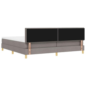 Κρεβάτι με ελατήρια με μαξιλάρι Taupe 200 x 200 cm ύφασμα - Pakobazaar