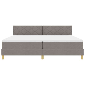 Κρεβάτι με ελατήρια με μαξιλάρι Taupe 200 x 200 cm ύφασμα - Pakobazaar