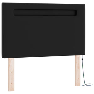 Κρεβάτι με ελατήρια με κεφαλάρι Μαύρο 90 x 190 cm Τεχνητό δέρμα