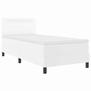 Κρεβάτι με ελατήρια με στρώμα Λευκό 100 x 200 cm Τεχνητό δέρμα - Pakobazaar