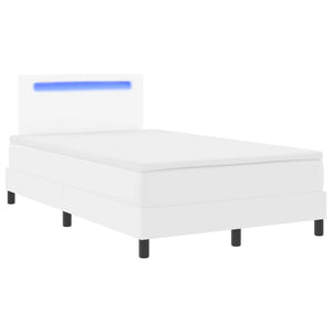Κρεβάτι με ελατήρια με στρώμα Λευκό 120 x 190 cm Τεχνητό δέρμα - Pakobazaar