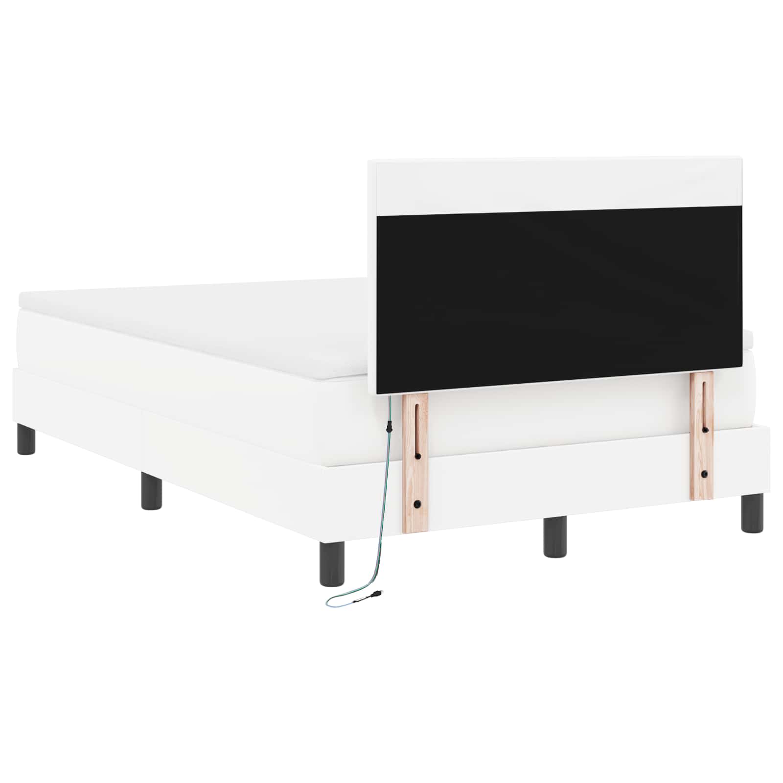 Κρεβάτι με ελατήρια με στρώμα Λευκό 120 x 190 cm Τεχνητό δέρμα - Pakobazaar