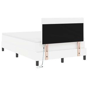 Κρεβάτι με ελατήρια με στρώμα Λευκό 120 x 190 cm Τεχνητό δέρμα - Pakobazaar