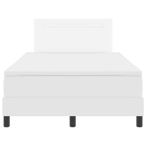 Κρεβάτι με ελατήρια με στρώμα Λευκό 120 x 190 cm Τεχνητό δέρμα - Pakobazaar