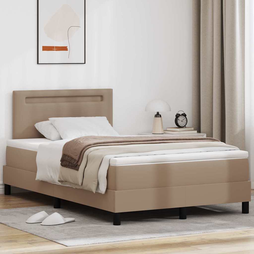 Κρεβάτι με ελατήρια Καπουτσίνο 120 x 190 cm Τεχνητό δέρμα