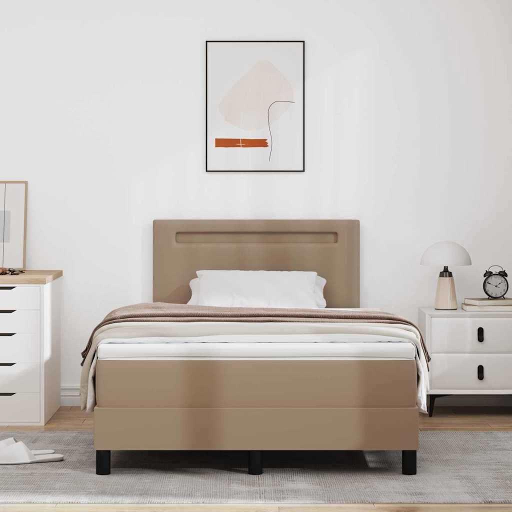 Κρεβάτι με ελατήρια Καπουτσίνο 120 x 190 cm Τεχνητό δέρμα
